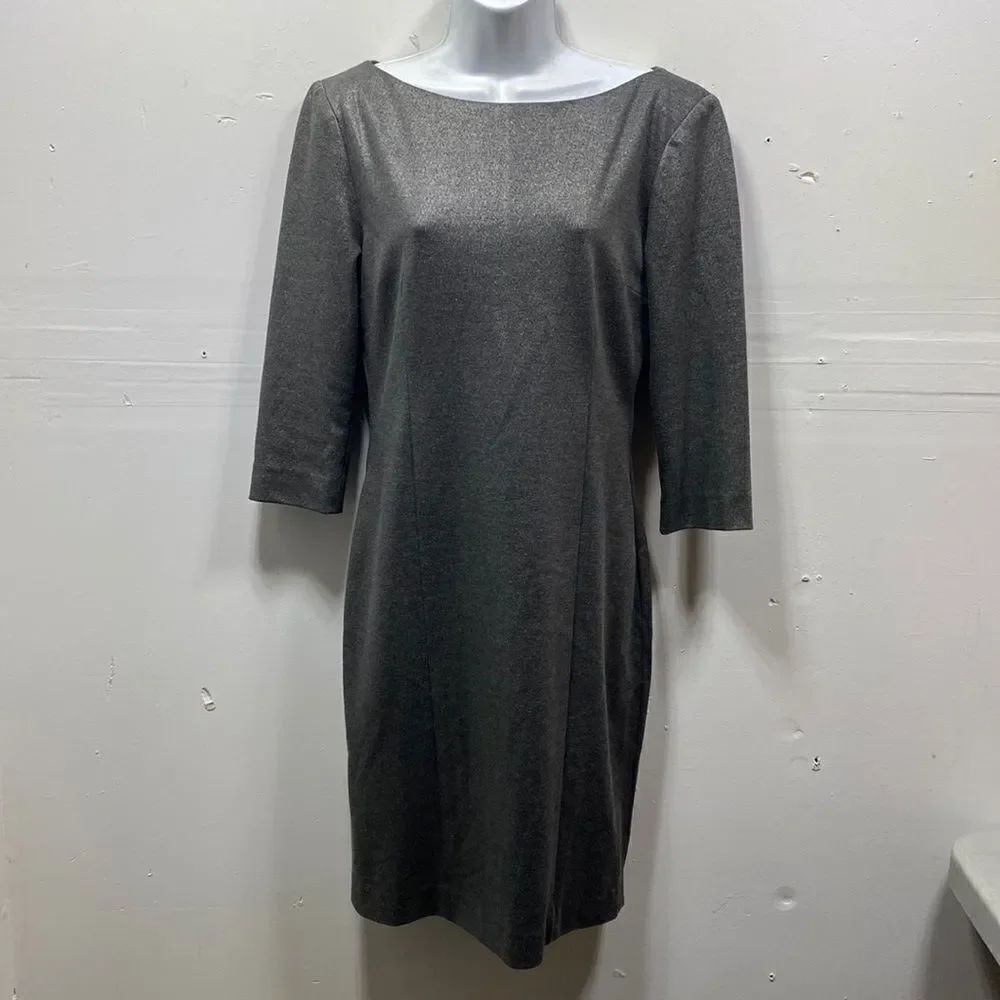 L'Agence Long Sleeve Metallic Sheath Dress Size 8